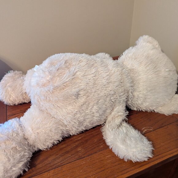 Hugfun Intl 27" Large Cream Colored Floppy Teddy Bear w/Bow Stuffed Animal - Picture 10 of 15